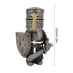 Garden Gnome Guard, Resin Sculpture Ornament Decor, Funny Knights of the Cross Templar Gnome Sculptures Resin Statue, Resin Craft Ornaments for Lawn