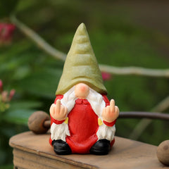 Middle Finger Female Gnome Mini 3.5in,Double Bird Gnome - Naughty Funny Outdoor Decoration for Yard Patio Lawn Ornament and Home Decor,Fairy Garden