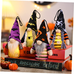 Cabilock 4pcs Halloween Gnome Ornaments Lighting Gnome Pendants Hanging Gnome Dolls Mushroom Solar Lights Elegant Home Decor