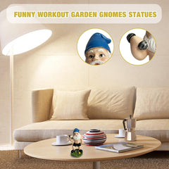 Weightlifting Gnome Statue - Humorous Dumbbell Lifting Garden Dwarf Sculpture | Vivid Expression Outdoor Decor For Lawn, Patio & Courtyard | Weather-Resistant Figurine For Gardens, Yards & Indoor Disp