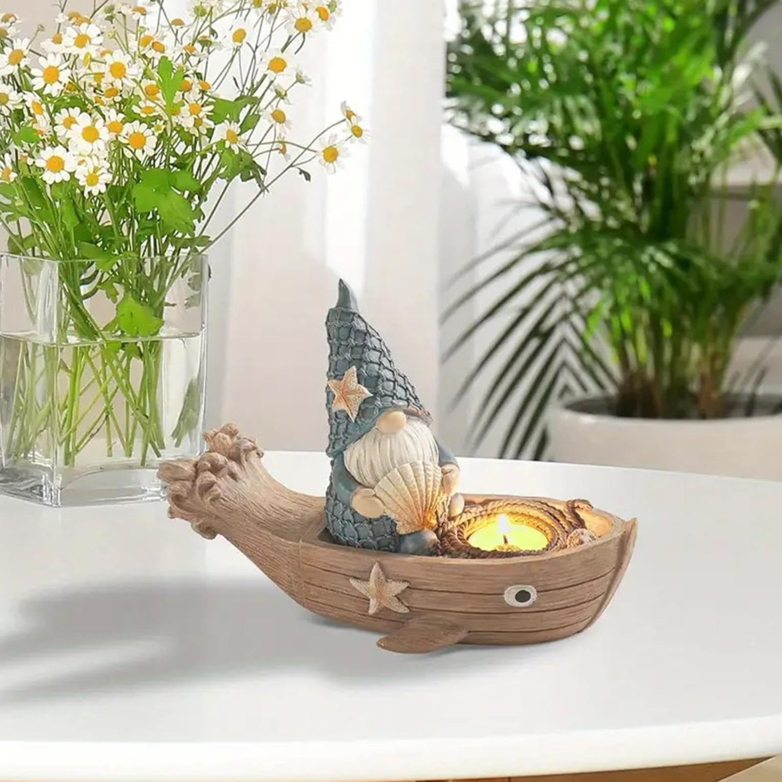 Générique GNOME Figurines, Nautical Dwarf Ornaments, Tabletop GNOME Decor with Whimsical Seaside Inspired Charm Design for Home, Bathroom, Ot Poolside Decor, 1 Piece