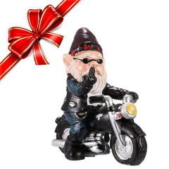 Biker Gnomes Garden Ornaments 13 cm Funny Gnome Riding Motorcycle Outdoor Statues Resin Garden Gnomes Figurines for Patio Lawn Yard Art Decoration