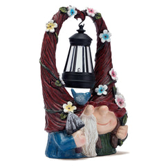 Joint Honglin Outdoor Gnome Decorations with Solar LED Lights Two Couple Gnome Resin Statues