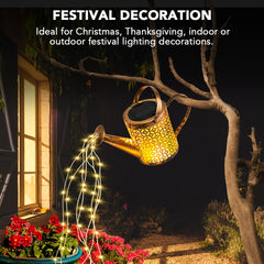 GLOBAL GOLDEN Solar Watering Can Light, LED Solar String Lights Waterproof Dual Mode Water Can Lights for Garden Patio Yard Pathway Lantern Plant Decoration