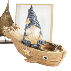Générique GNOME Figurines, Nautical Dwarf Ornaments, Tabletop GNOME Decor with Whimsical Seaside Inspired Charm Design for Home, Bathroom, Ot Poolside Decor, 1 Piece