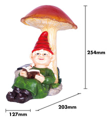 Solar Garden Ornament - Lady Gnome with Red Hat, classic outdoor ornament