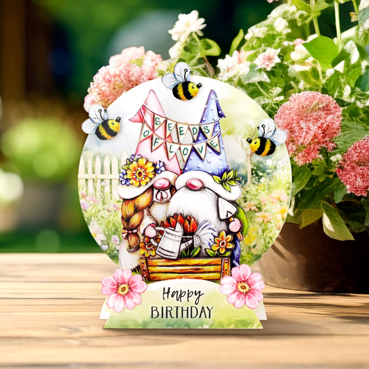 Katy Sue Garden Gnomes Die-Cut Pop-Up Card Making Kit for Adults. Makes 12 Cards & Contains Gnome or Gonk Die-Cut Decoupage Paper Sheets, Supports, Envelopes & Foam Pads for Card Making Supplies