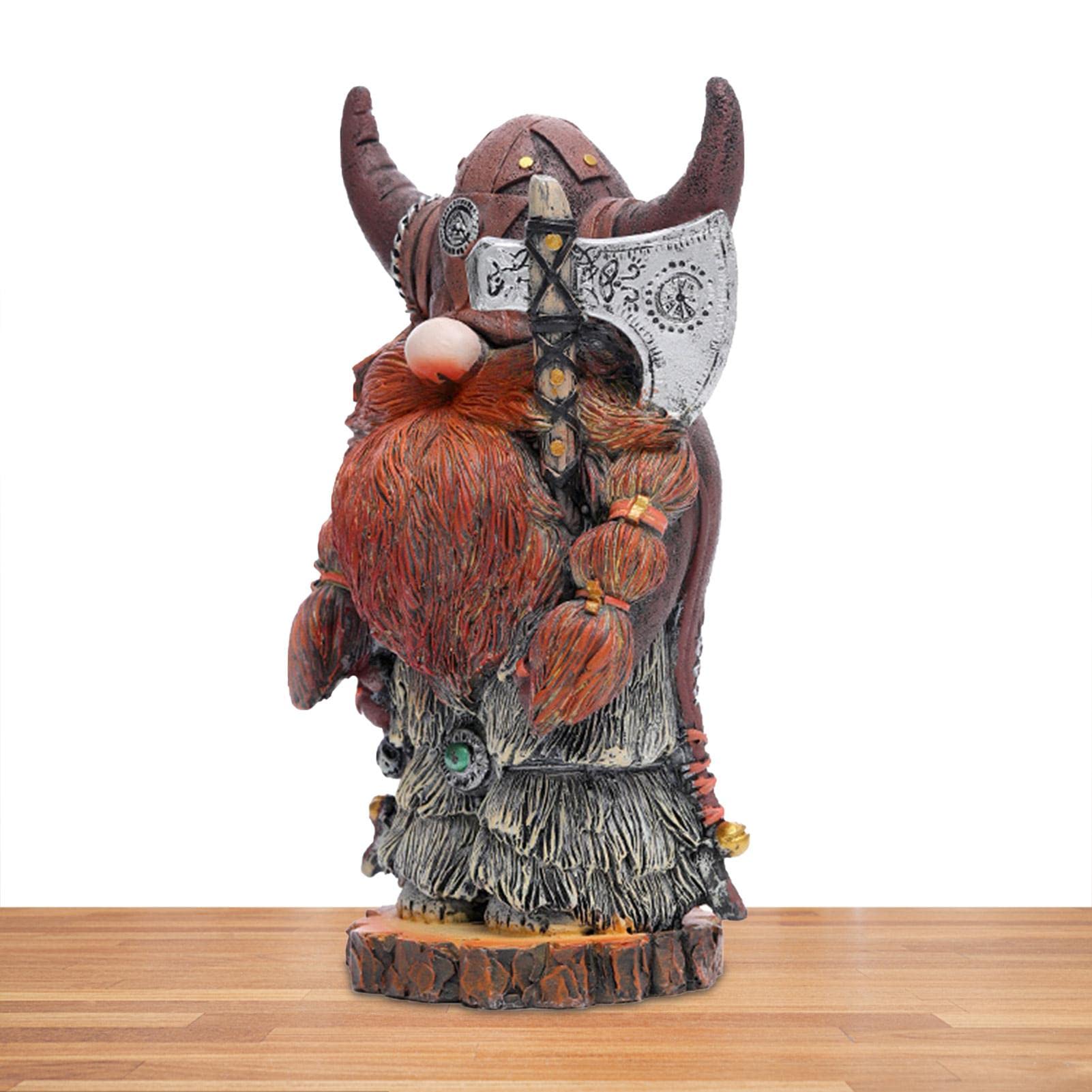 Voiakiu Garden Statue - Victor Axe Warrior Dwarf GNOME Outdoor Garden Decoration Viking Axe Warrior Sculpture Ornaments