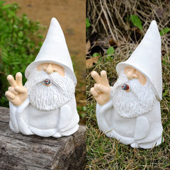 Lethogety Funny Garden Gnomes Outdoor Statues, 5.9 Inch Creative Smoking Dwarf Resin Sculpture Decoration for Home Indoor or Lawn Patio Outside Yard Decor Housewarming Halloween Christmas Garden Gift