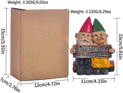 Abbcoert Gnomes Garden Decorations Grow Old with Me Whimsical Mr and Mrs Gnome Hobbit Couple Sitting On Garden Log Statue Indoor Outdoor Garden Statuesfor Patio Garden Lawn Home Decor