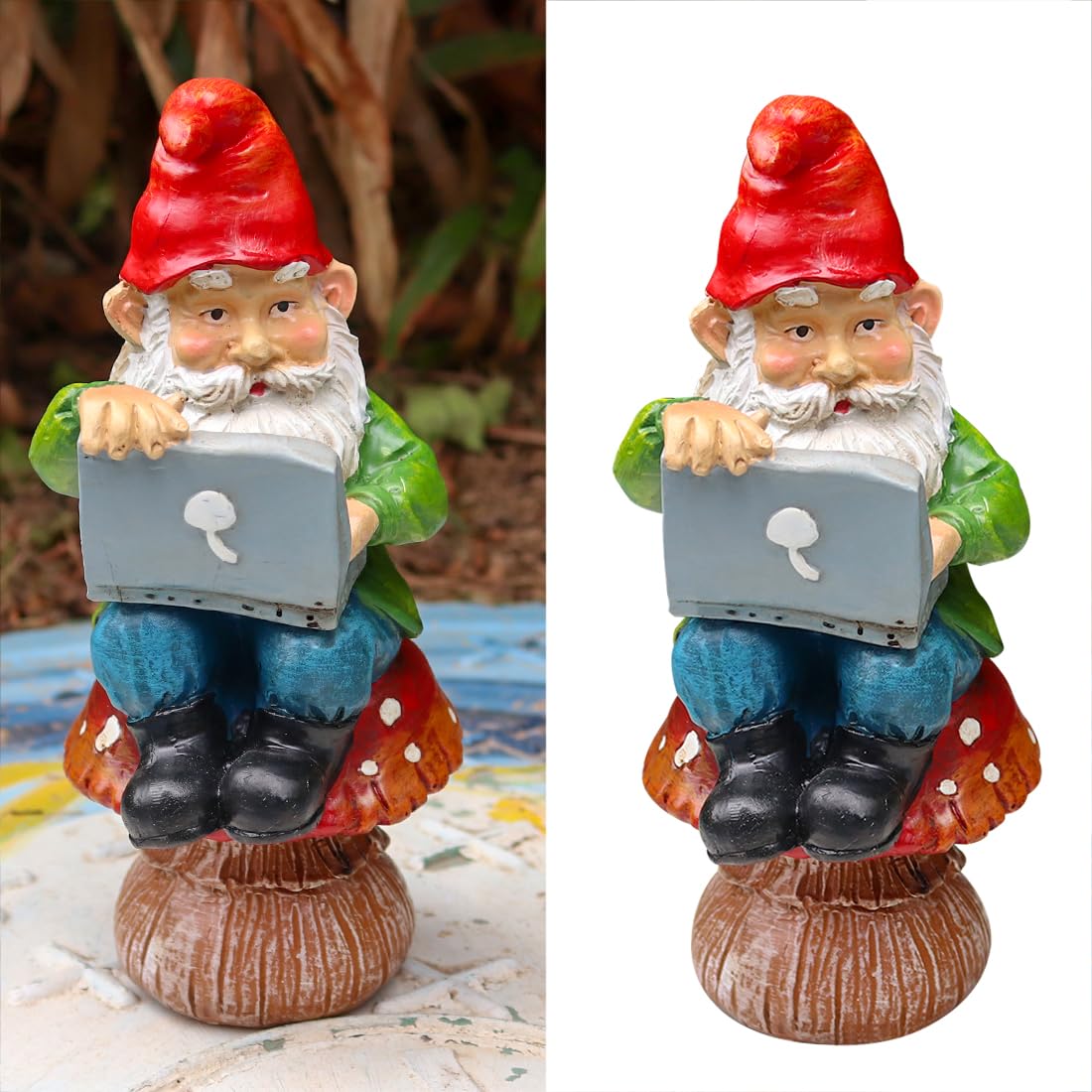 Hqroidd Garden Gnomes Funny Resin Gnome Figurine on Working Garden Gnome Statues for Patio Yard Lawn Porch Outdoor Decor