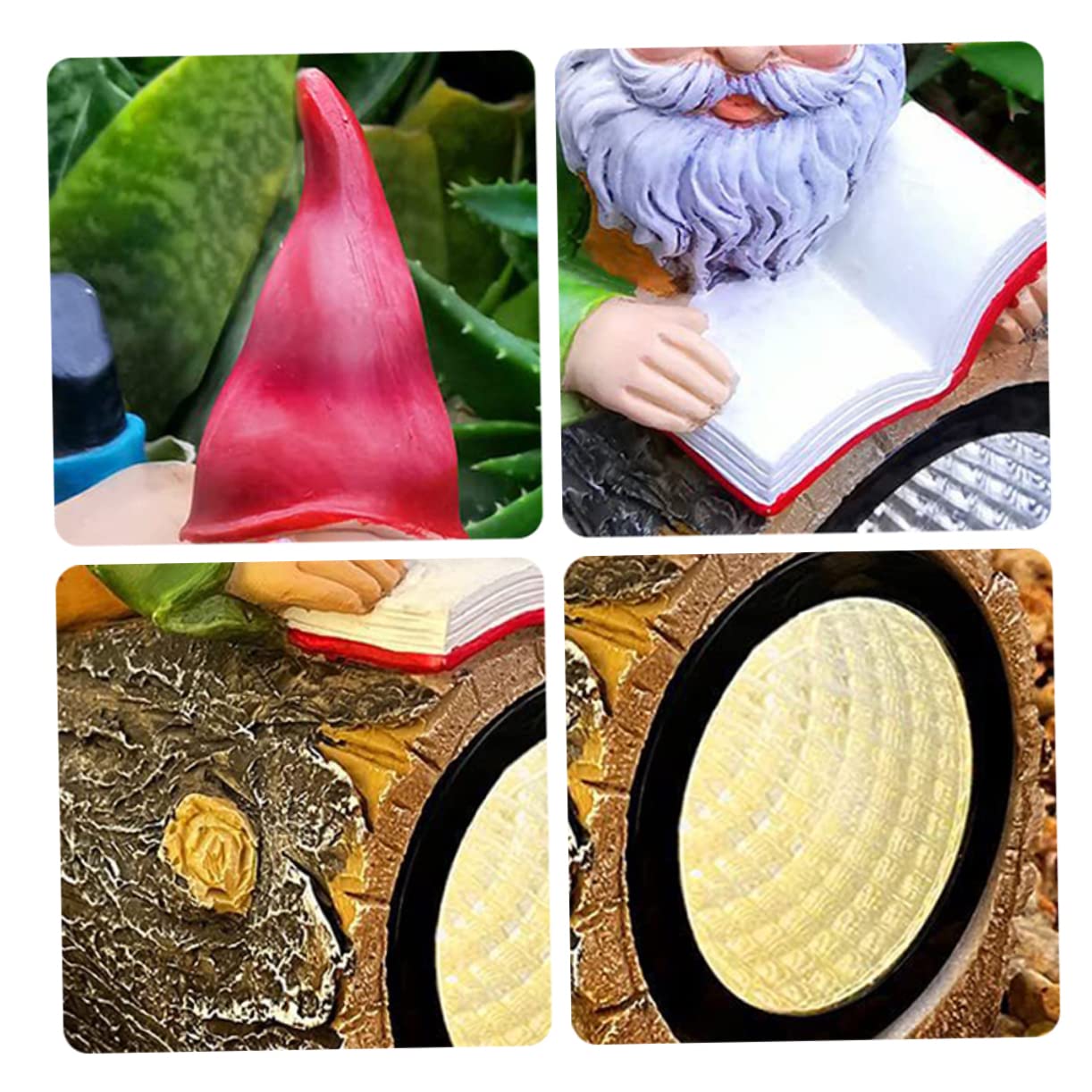 Toyvian Lawn Solar Lamp Garden Dwarf Statue Solar Powered Outdoor Light for Decoration Charming Resin Gnome Sculpture for Garden Courtyard and Patio