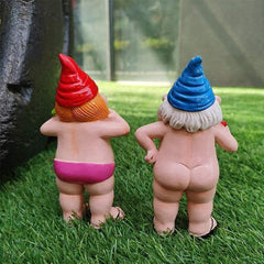 Garden Gnome, Statue Peeing Gnome, Naughty Garden Gnome, Funny Naked Gnome, Resin Garden Gnomes, Male Female Nude Gnomes Goblin-Art Decoration, Lawn Ornaments Indoor or Outdoor Garden Ornament (man)