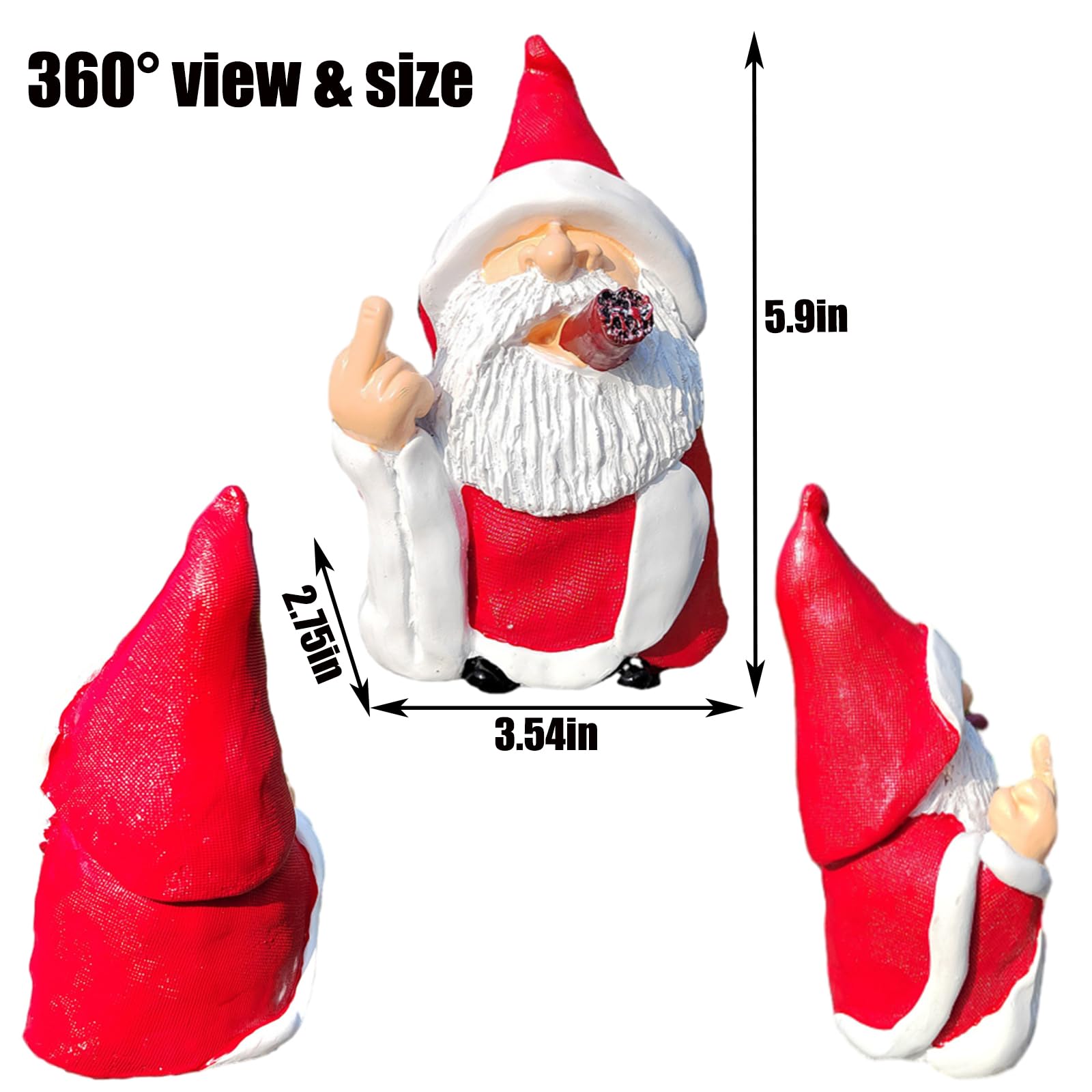 GJFASGF Middle Finger Gnomes Statues, Funny Smoking Wizard, Naughty Sculpture for Outdoor Indoor Patio Yard Lawn Porch Home Ornaments Garden Decoration