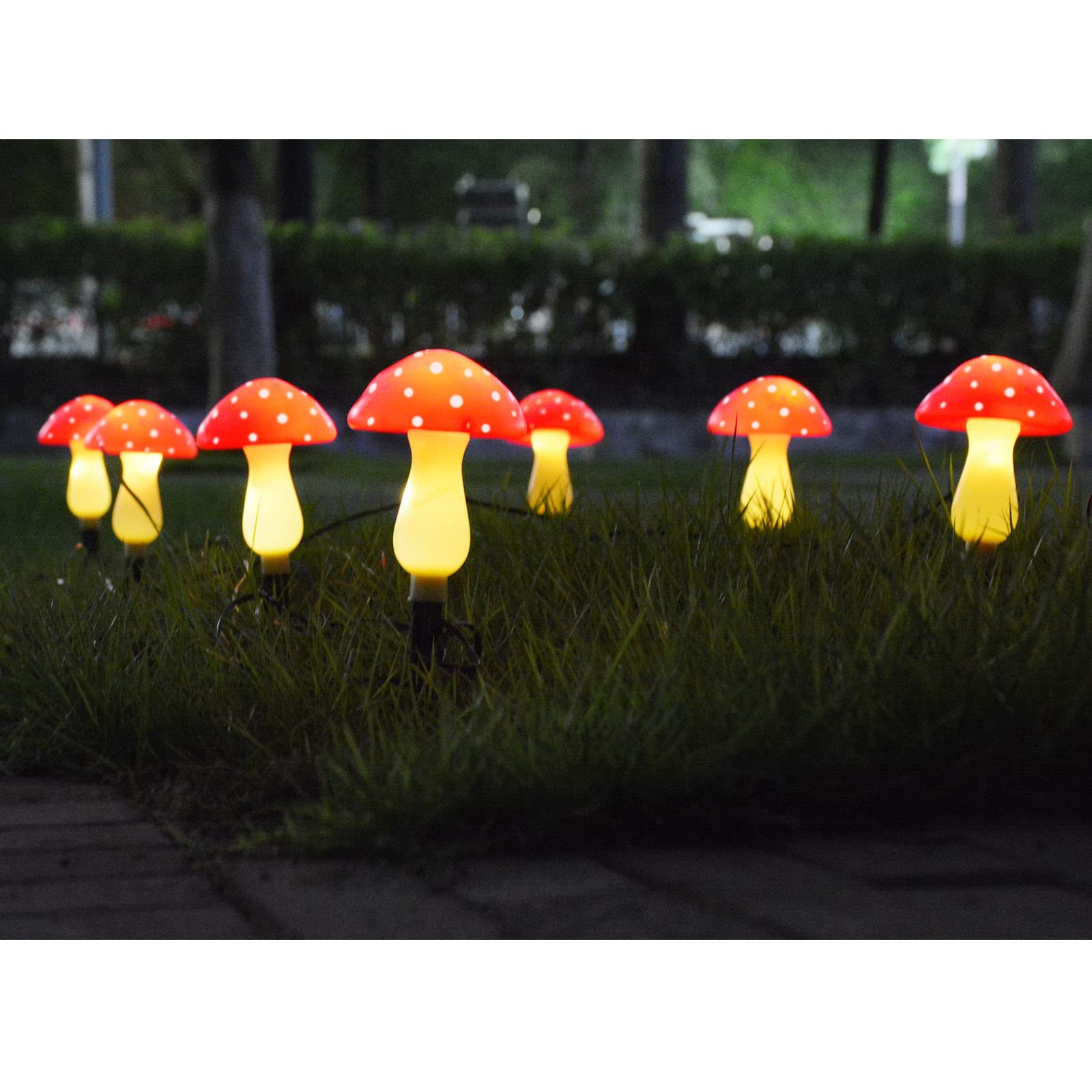 Homeleo 8 Pack Red Mushroom Solar Lights for Outdoor Garden Decor, Waterproof Solar Powered Fairy Ornaments for Yard Fence Lawn Pathway Landscape Lighting Thanksgiving Halloween Christmas Decorations