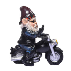 Lievevt Garden Gnome Statue Naughty Gnome Motorcycle Statue Axle Grease The Biker Christmas Decoration Ornaments For Lawn Patio Yard Indoor Outdoor Holiday Home Office