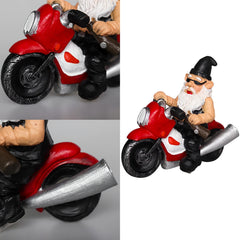 nezababy Funny Garden Gnome Decoration Riding Motorcycle Statues Naughty Figurines Outdoor Indoor Lawn Yard Patio Sculptures Resin