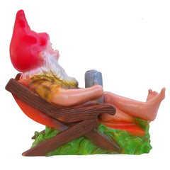 RAKSO Beer Garden Gnome, 14", Large UV Resistant Lawn Ornament