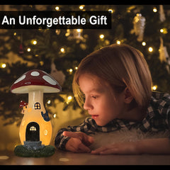 coonoe Fairy Houses for Outside - Solar Light Garden Decor, Solar Garden Decor, Waterproof Yard Mushroom Ornaments for Patio Lawn, Christmas, Birthdays, Unique Gift Ideas for Gardening Mom & Grandma
