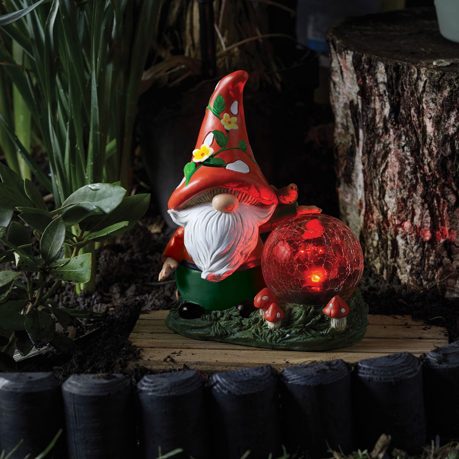 Pflanzen K�lle Smart Garden Solar Powered Woodland Wizard Crackle Glove LED Ornament 20.5cm