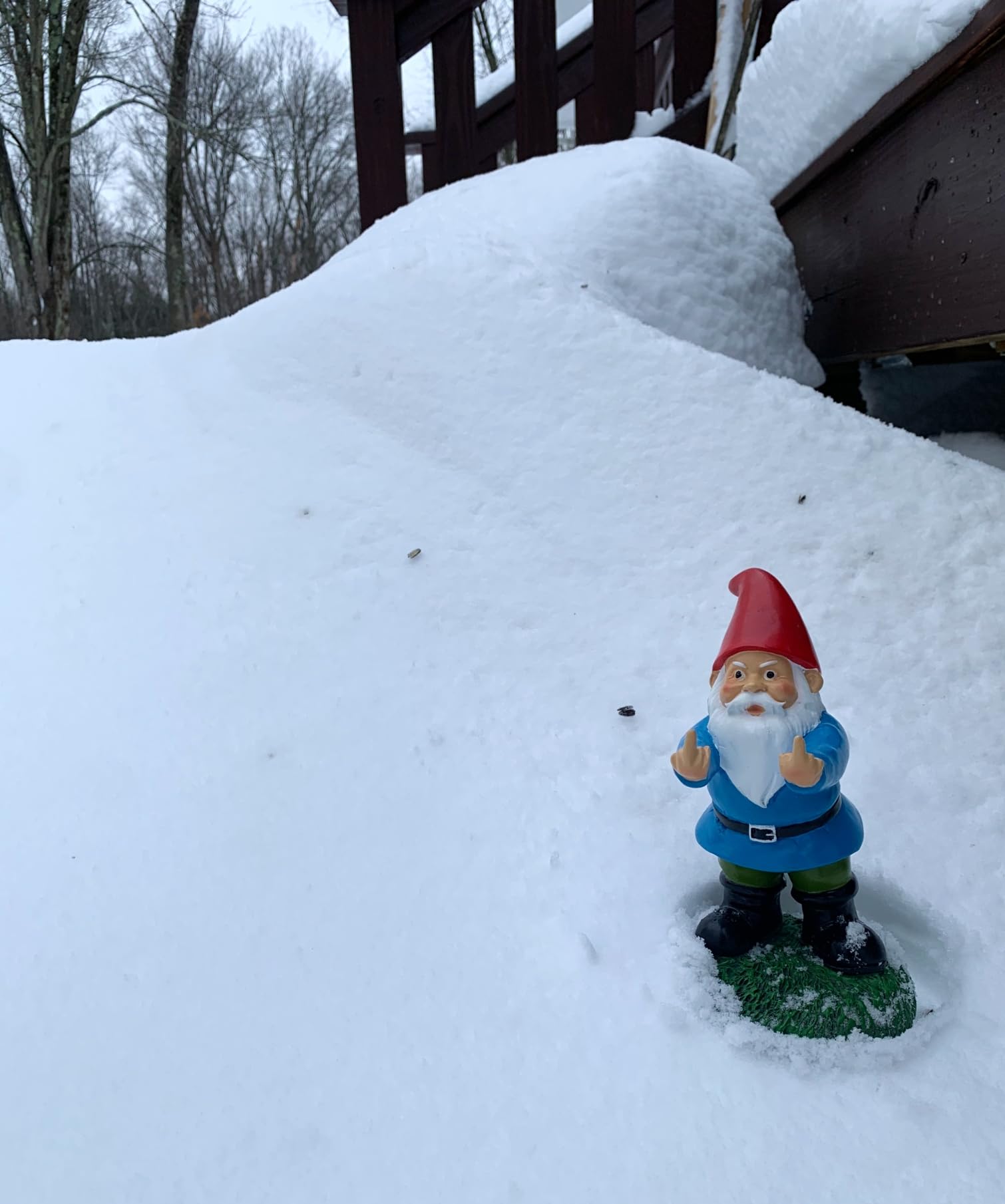 Gnometastic The Original Double Bird Garden Gnome Statue, 8.45" Tall