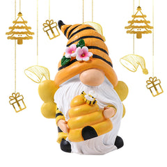 Ungtyb Bee Gnome Statue, Garden Bee Gnome, Resin Gnome Sculpture, Extravagant Bee Gnome Figurine, Perfect for Garden and Patio Decor (1 Piece)