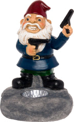 GreenLighting Solar Outdoor Second Amendment Lawn Gnome - Light Up Garden Statue by