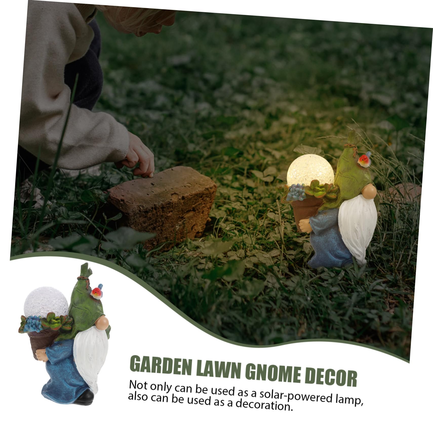 Toyvian 1Pc Creative Gnome Decorative Resin Craft Light Unique Dwarf Garden Ornament for Outdoor Decor Solar Powered Lawn Lamp for Pathways and Gardens Adds Warmth and Charm