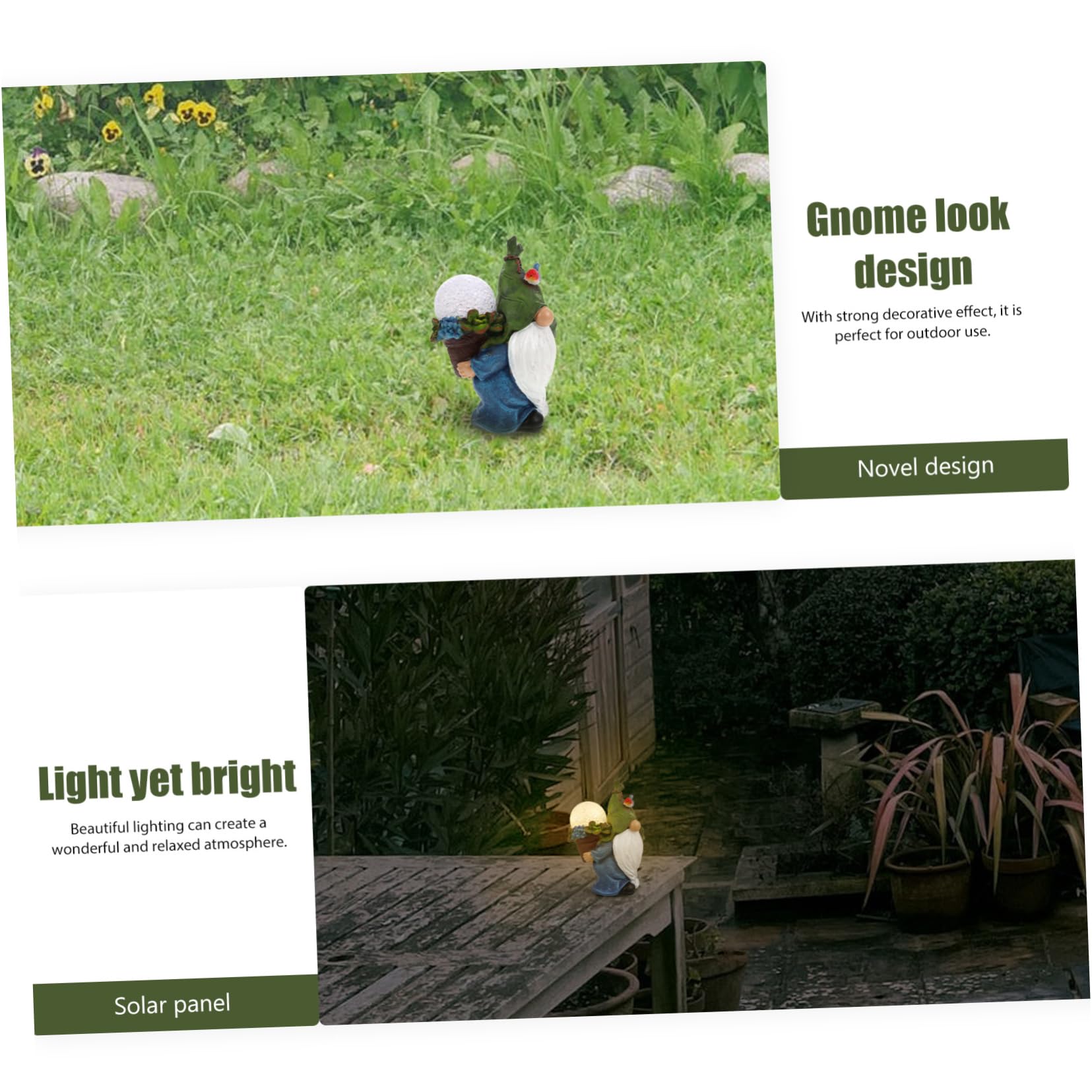 Toyvian 1Pc Creative Gnome Decorative Resin Craft Light Unique Dwarf Garden Ornament for Outdoor Decor Solar Powered Lawn Lamp for Pathways and Gardens Adds Warmth and Charm