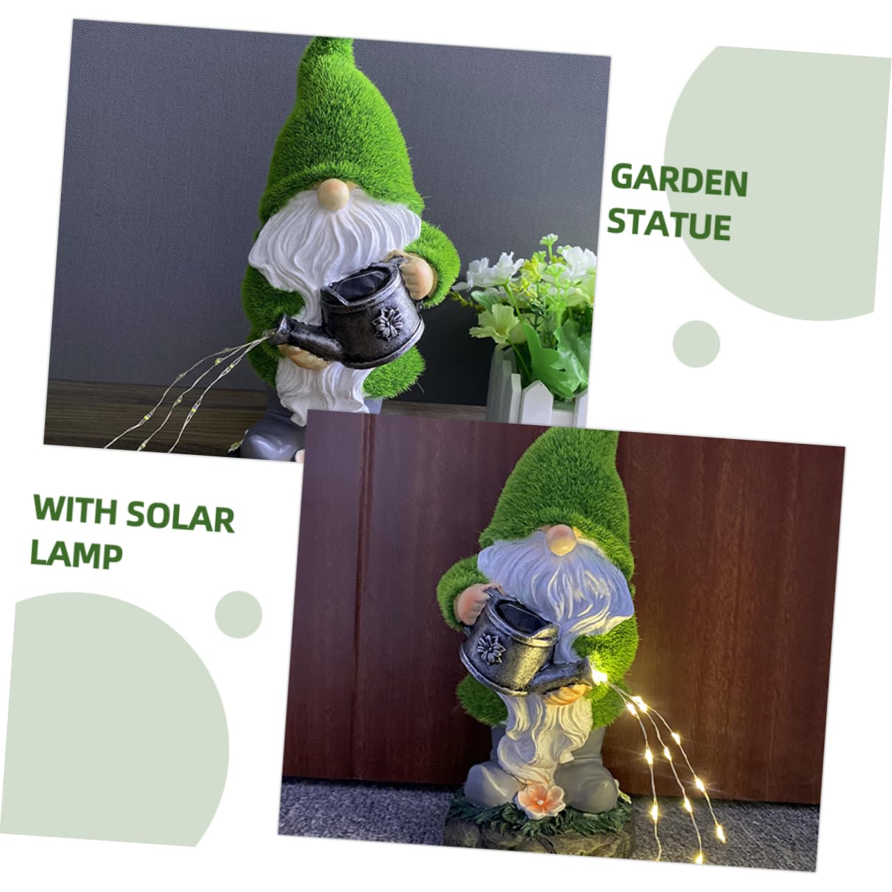ULTECHNOVO Garden Gnome Solar Lamp Outdoor Lawn Gnome Decoration for Garden Backyard Patio Energy Saving Solar Powered Lighted Statue for Courtyard Lawn Decor