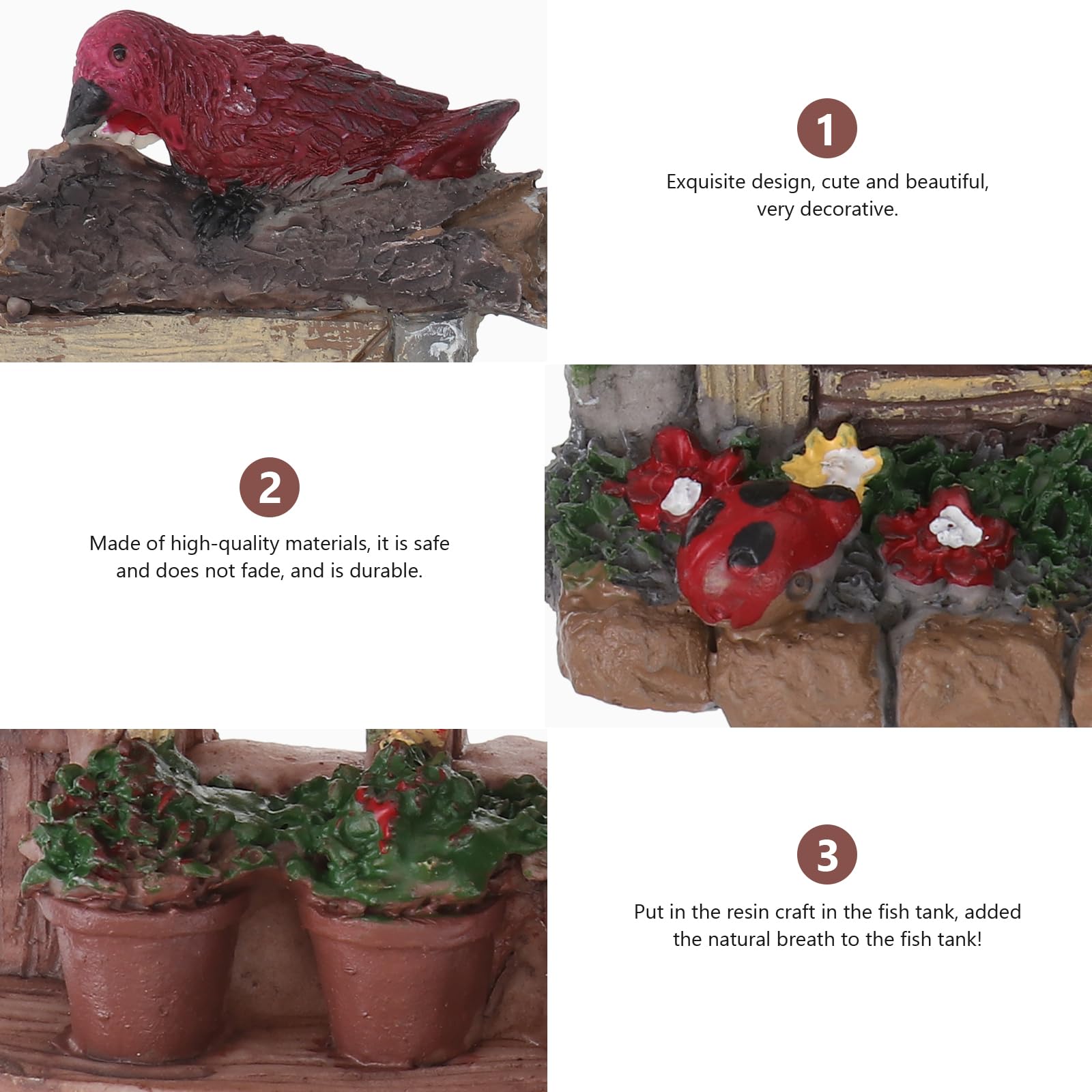 Happyyami 4pcs Fairy Door and Windows for Trees Miniature Gnome Home Dwarf Elf Tree Faces Decor Fairy Garden Sculpture Lawn Ornament for Fish Tank Aquarium Landscape