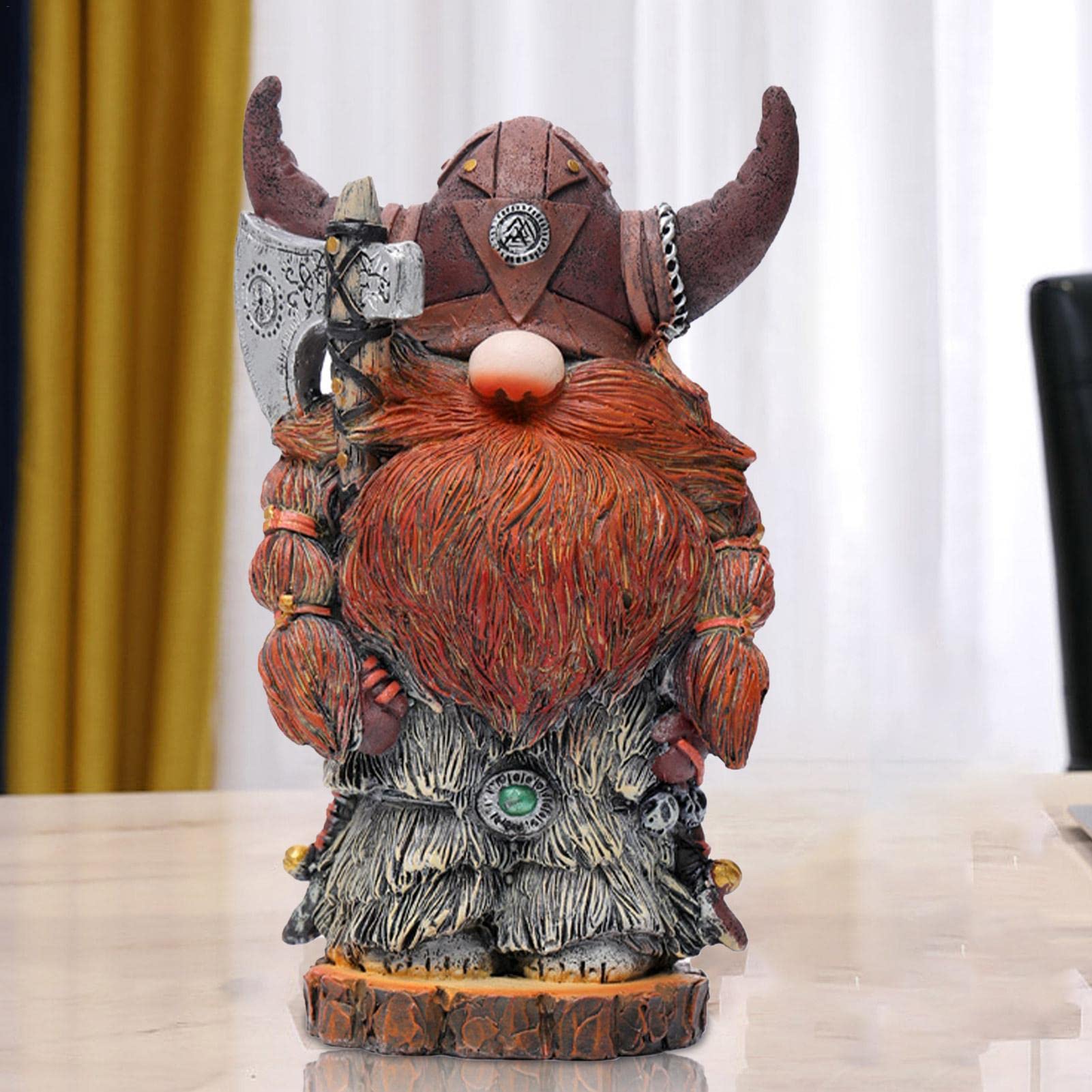 Voiakiu Garden Statue - Victor Axe Warrior Dwarf GNOME Outdoor Garden Decoration Viking Axe Warrior Sculpture Ornaments