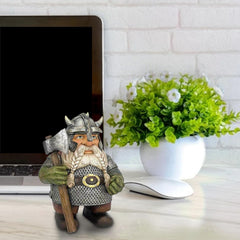 Fowybe Viking Gnome Statue,Resin Garden Ornaments Outdoor,Gnome Craft Sculpture Decor for Home Garden Yard