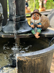 Fairy Garden Gnome Statues Miniature Dwarf Elf Fishing Figurines Outdoor Landscape Ornaments for Yard Lawn Pond Pool Riverside Decoration (Gnome)