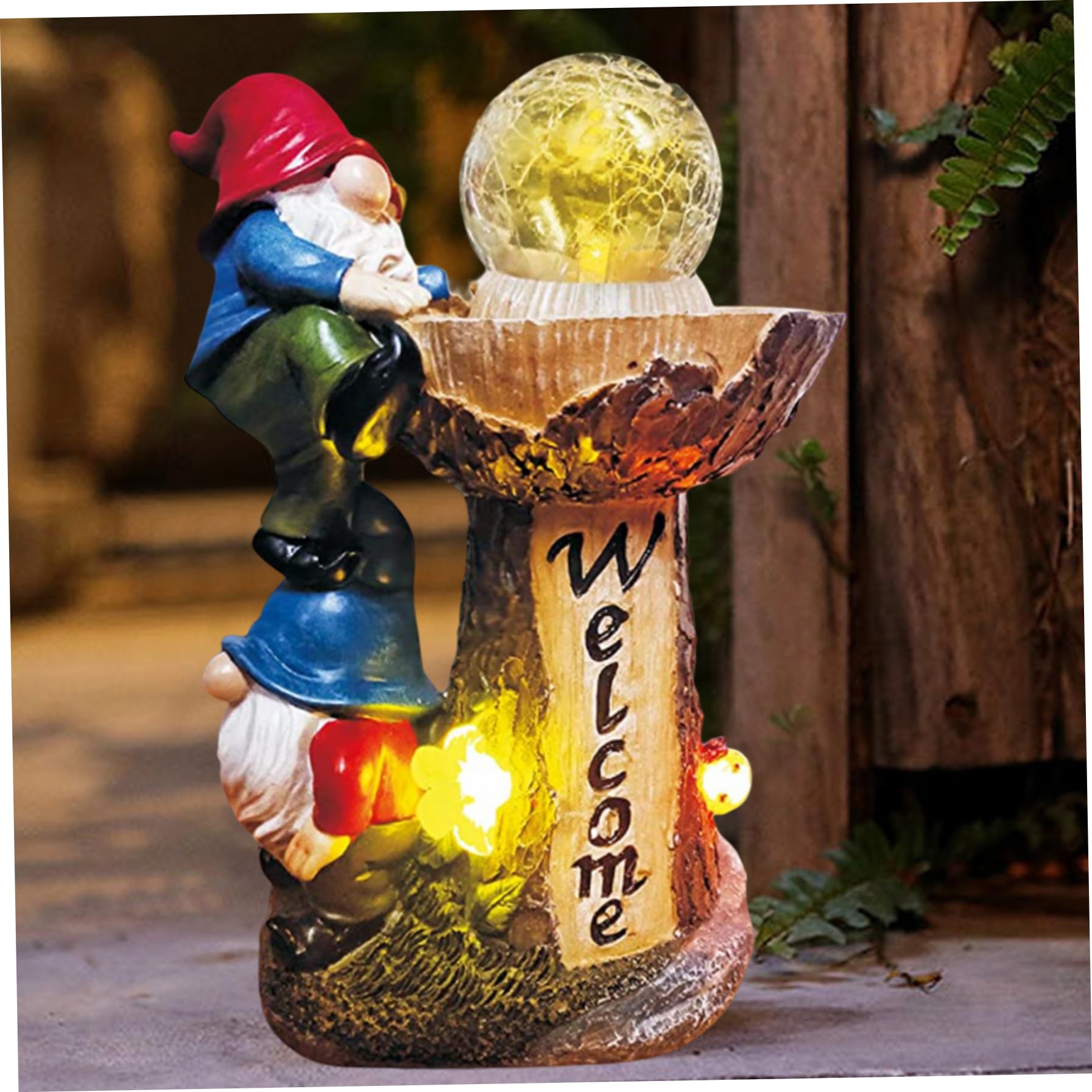 Gnome Solar Lights Outdoor Garden,Garden Gnomes Solar Light Garden Gnome Statue for Home Yard Porch Decor