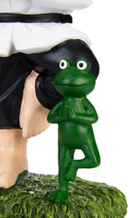 BRUBAKER Garden Yoga Gnome Tree - Gnome with Frog - Garden Sport Figure Vrksasana - Weatherproof Zen Decoration for Garden and Camping - Funny White Outdoor Decoration - 9.5 inches