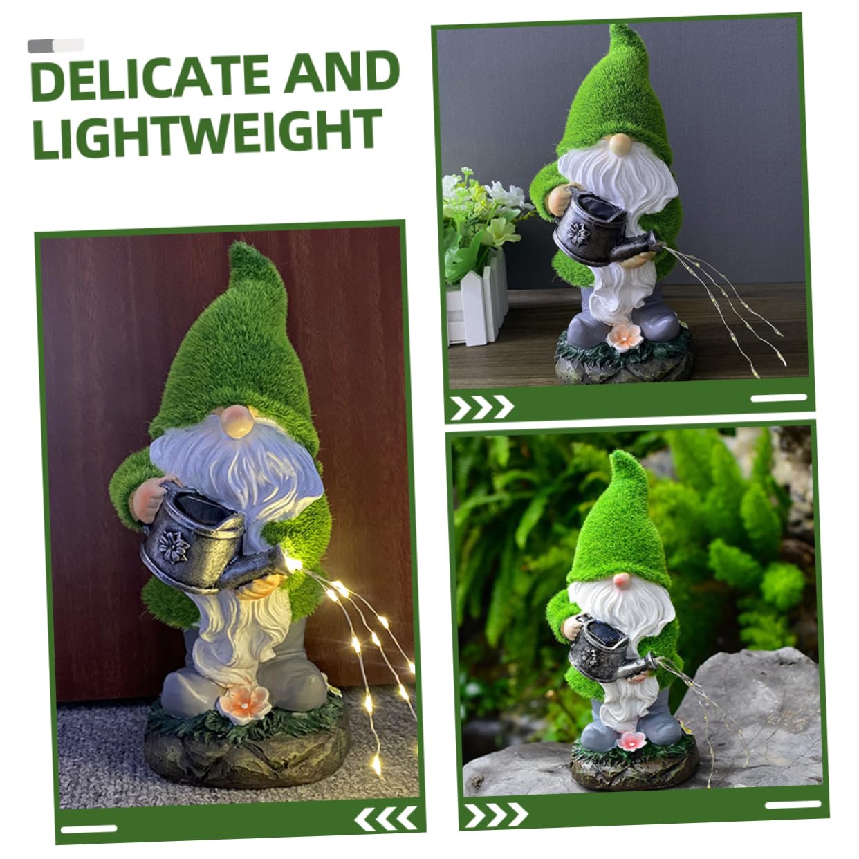 ULTECHNOVO Garden Gnome Solar Lamp Outdoor Lawn Gnome Decoration for Garden Backyard Patio Energy Saving Solar Powered Lighted Statue for Courtyard Lawn Decor