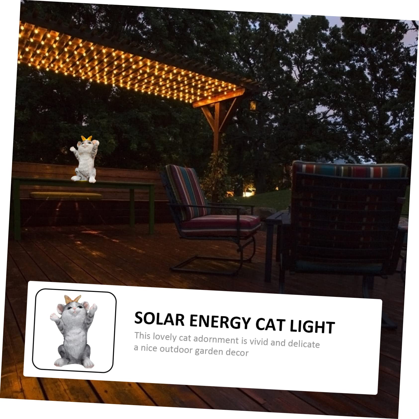 Cabilock 1pc Solar Cat Light Decor Solar Energy Adornment Garden Decorative Cat Lamp for Courtyard Lawn Patio Gentle Lighting for Outdoor Spaces
