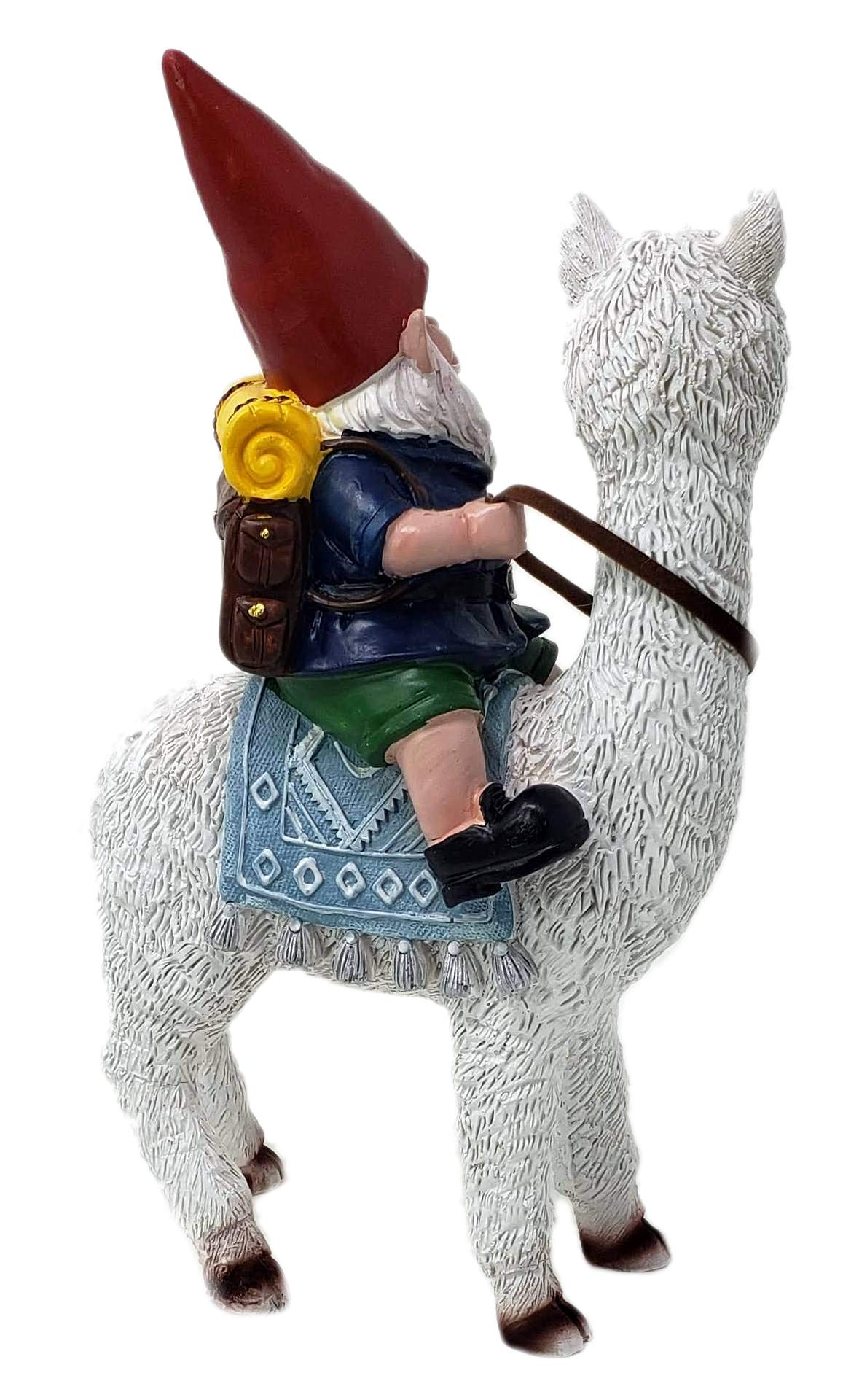 Funny Guy Mugs Gnome and a Llama Statue- Indoor/Outdoor Garden Gnome Sculpture for Patio, Yard or Lawn