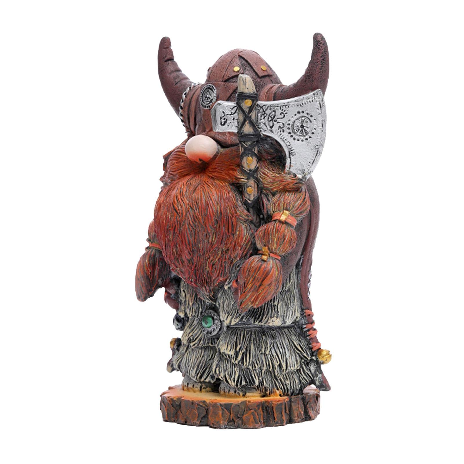 Voiakiu Garden Statue - Victor Axe Warrior Dwarf GNOME Outdoor Garden Decoration Viking Axe Warrior Sculpture Ornaments