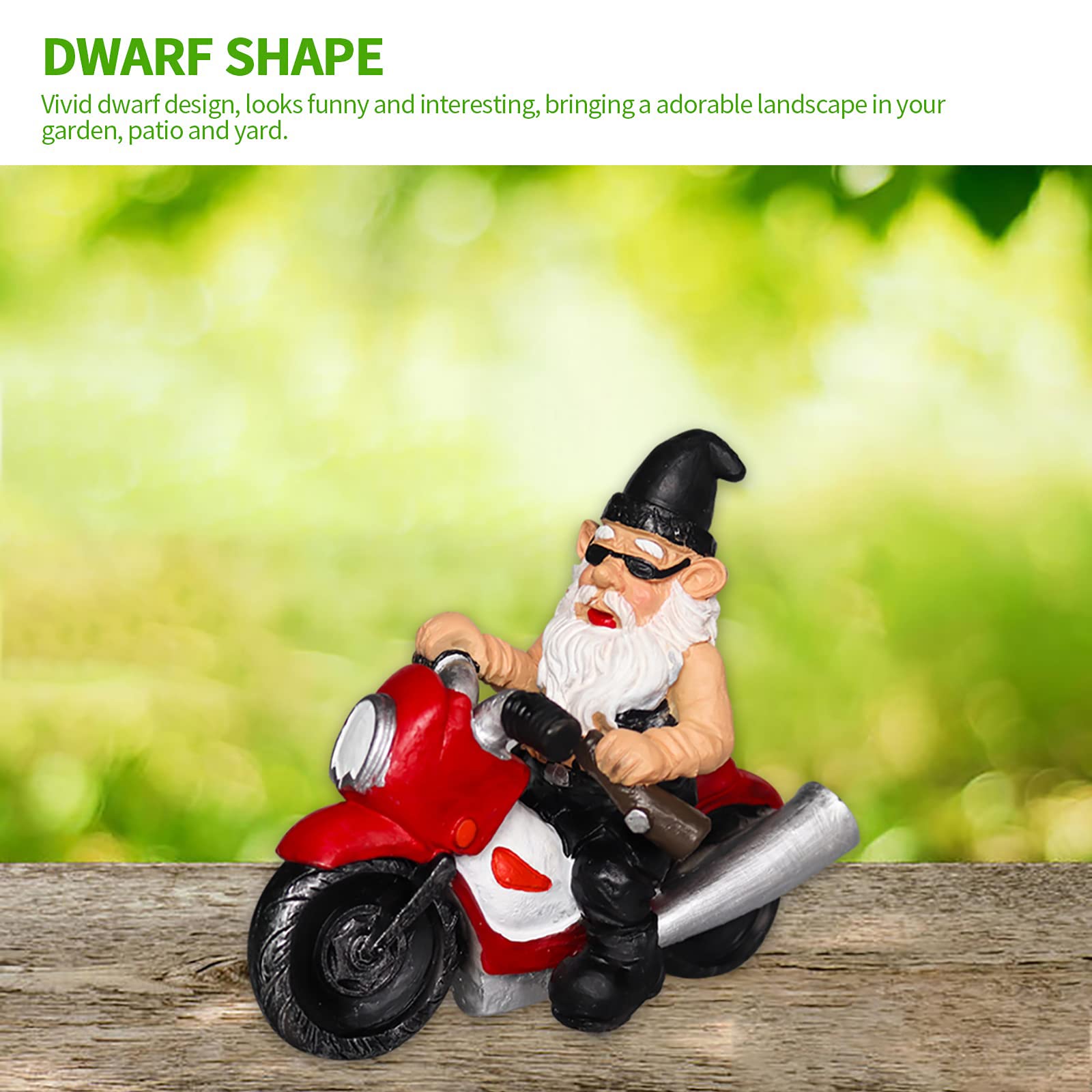 nezababy Funny Garden Gnome Decoration Riding Motorcycle Statues Naughty Figurines Outdoor Indoor Lawn Yard Patio Sculptures Resin