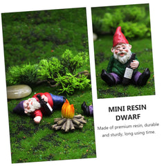 Ciieeo 9pcs Resin Dwarf Figurines for Landscape Decor Cute Garden Gnome Ornaments Outdoor Decorations for Lawn Patio and Office
