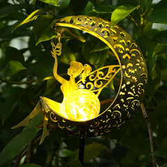 ZKLiLi Solar Lights Garden Decorations,Moon Fairy Light,Solar Crackle Glass Globe,Warm LED Light for Pathway Lawn Patio Courtyard Gifts for Mom Grandma Women