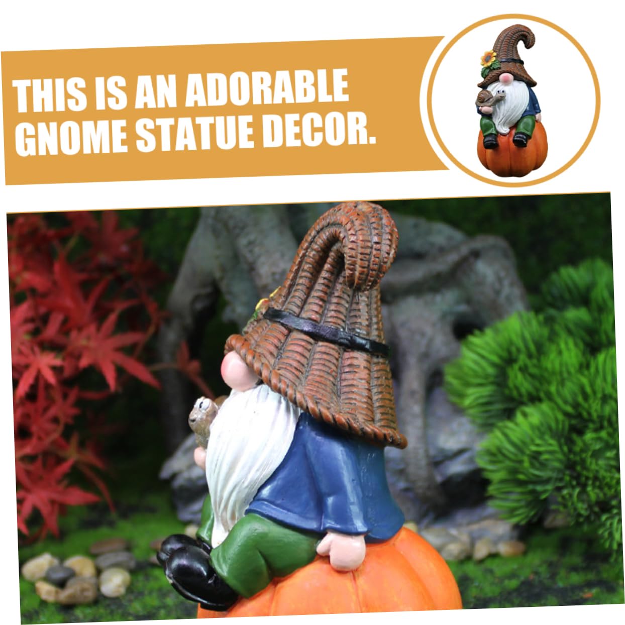 Happyyami Naughty Garden Gnome Statue Adorable Resin Sculpture for Home Patio Decor Unique Festive Ornament for Christmas Holidays Lovely Gnome Garden Decoration