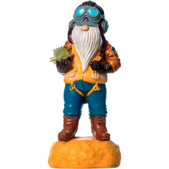 Redwix Pilot Garden Gnome 11.1" x 4.7", Funny Gnome Airplane Yard Decorations Outdoor, Pilot Gifts, Aviation Decor