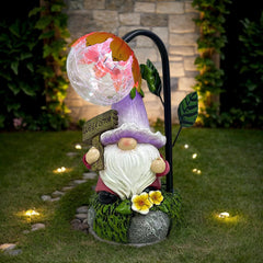 Maikall Rish Garden Gnomes Outdoor Statue with Solar Lights Welcome Gnome Home Garden Decor Mom Gifts for Yard Patio Home Garden