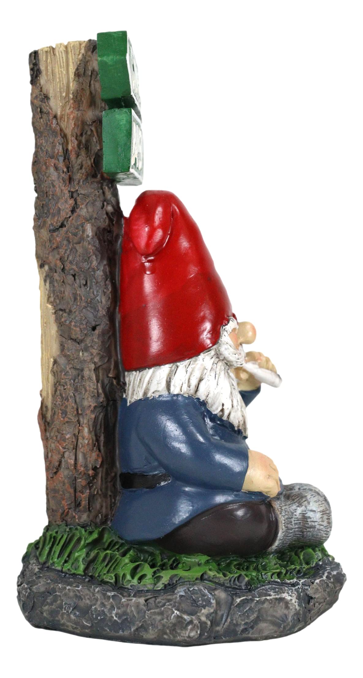Ebros Gift Whimsical Carefree Gypsy Life Mr Gnome Dwarf Stoner Smoking Rolled Stash Sitting by Crossroads Stoner Ave and Baked St Figurine Fantasy Gnomes Fairy Garden Home Decor