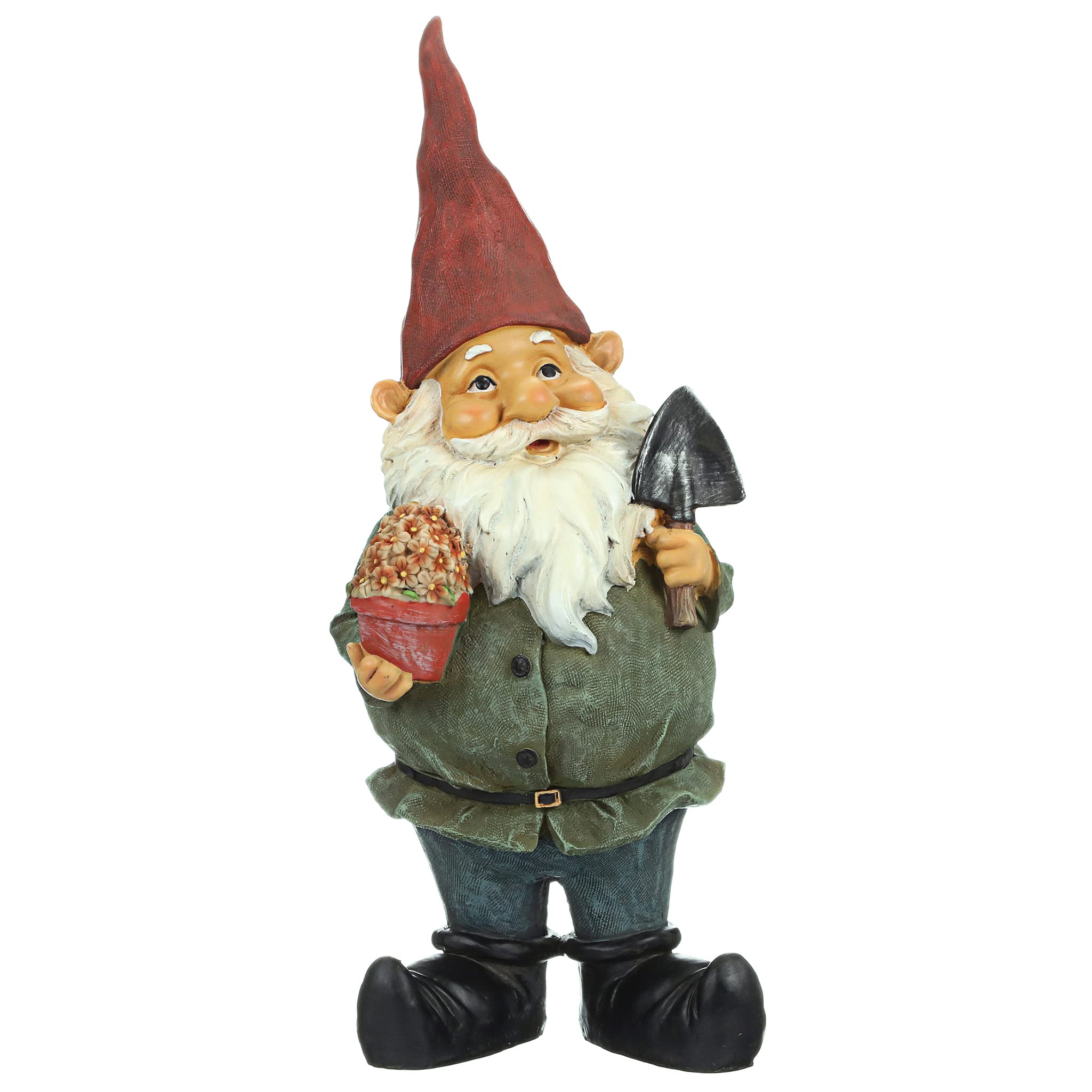Design Toscano QM211261 Garden Gnome Statue - Dagobert with Gifts Garden Gnome - Lawn Gnome