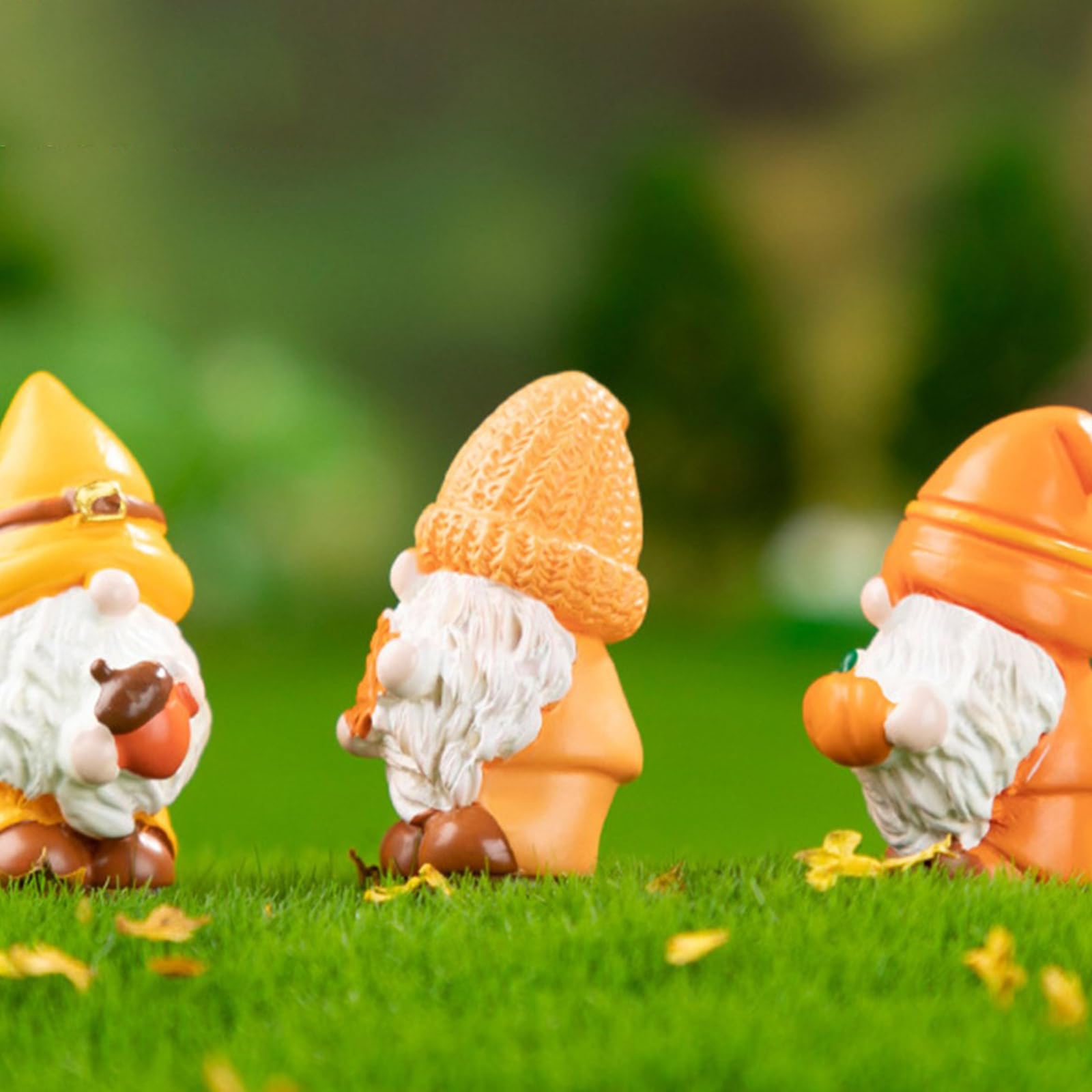 YAOGUI Set Of 3 Resin Leaf Miniatures Gnomes Ideal For Indoor And Outdoor Use Adds Unique Charm To Any Home Or Garden Setting