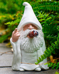 YUSWBCO Middle Finger Gnomes, Garden Gnomes Outdoor, Funny Garden Gnomes, White
